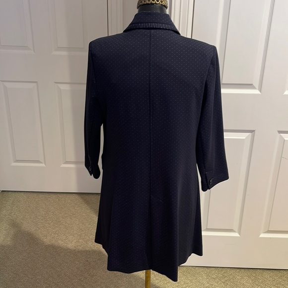CAbi Carriage Jacket Button Ponte Long Classic Navy Blue Dotted Style 5648 - Picture 4 of 7
